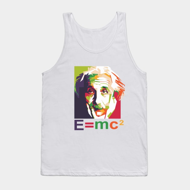 Albert Einstein Pop Art Tank Top by mursyidinejad